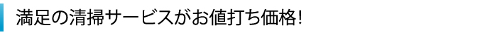 満足の清掃サービスがお値打ち価格！